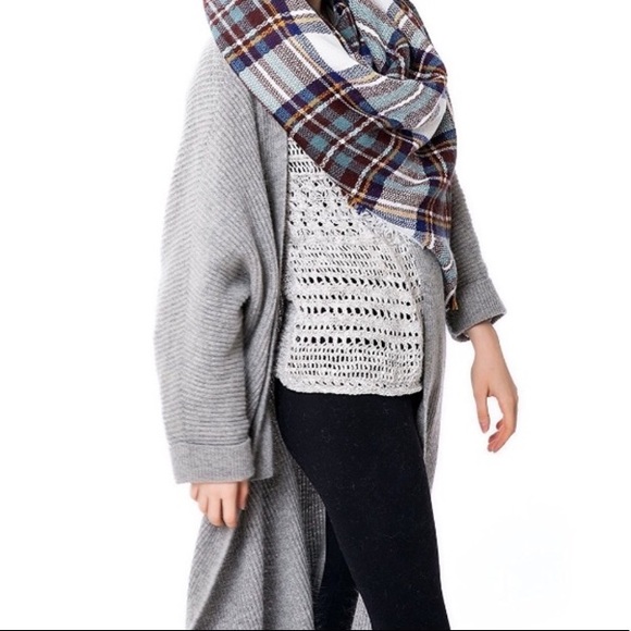 🌲 Fresh Pine Plush Oversized Plaid Blanket Scarf - Picture 6 of 6